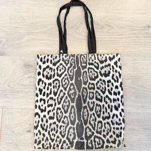 Saint Laurent Leopard Print Tote Bag in Black and White